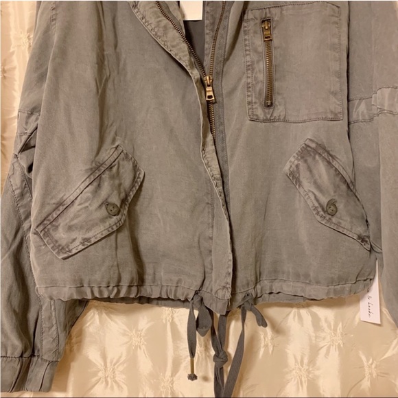 Young Fabulous & Broke Clara Jacket Black Sand Tencel Bomber Utility YFB - Picture 3 of 15